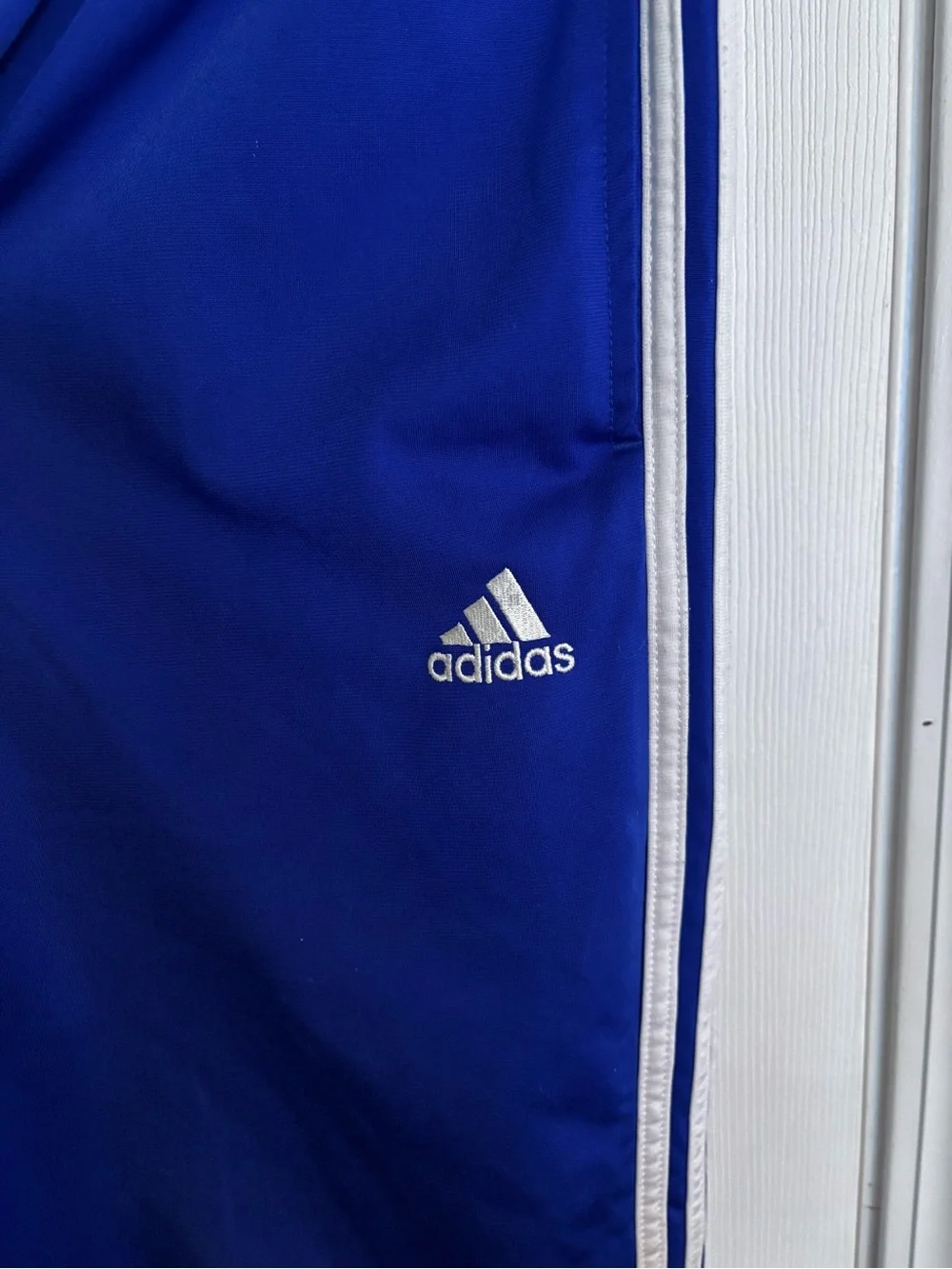 adidas Blue Athletic Track Pants with White Logo